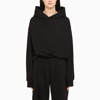 Attico Maeve Interlock Cotton Jersey Hoodie In Black