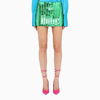 Attico Crystal-embellished Fitted Skirt In Green