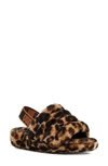 Ugg Fluff Yeah Leopard-print Sheepskin Slingback Slippers In Butterscotch Panther Print