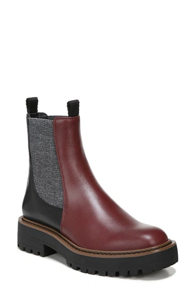 Sam Edelman Laguna Waterproof Chelsea Boot In Deep Bordeaux/ Black