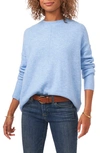 Vince Camuto Center Seam Crewneck Sweater In Blue Heather