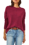 Vince Camuto Center Seam Crewneck Sweater In Frenzy Red