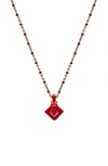 AWE INSPIRED RED AURA RUBY PENDANT NECKLACE,10-3502-GV-53-1618-GV