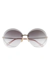 Chloé 64mm Gradient Round Sunglasses In Gold/gray Gradient