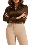 Marciano Cynthia Satin Blouse In Afsm-open