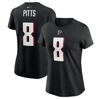 Nike Women's Kyle Pitts Black Atlanta Falcons 2021 Nfl Draft First Round Pick Player Name Number T-shirt In Black