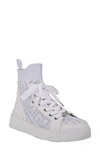 Guess Manney Bootie In White Multi Faux Leather