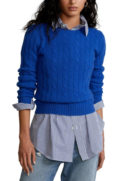 Polo Ralph Lauren Cable Knit Cashmere Sweater In Sapphire Star