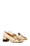 Tory Burch Women's Multi Logo Kiltie Loafer Pumps In Brie/sunflower Seed