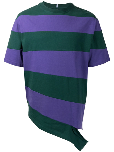 Mcq By Alexander Mcqueen Purple & Green Warped T-shirt In Grün