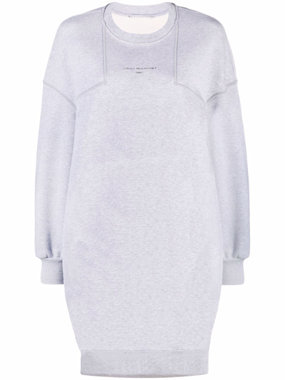 Stella Mccartney Seam-detail Sweatshirt Dress In Grau