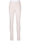 BALMAIN MONOGRAM-PATTERN KNITTED LEGGINGS