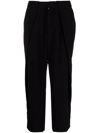 Balmain Cropped Straight-leg Crepe Harem Trousers In Black