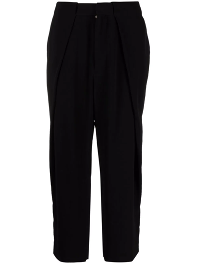 BALMAIN CROPPED STRAIGHT-LEG CREPE TROUSERS