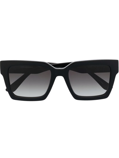 Karl Lagerfeld Kl Autograph Square Sunglasses In Schwarz