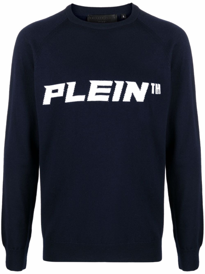 Philipp Plein Logo-print Jumper In Blau