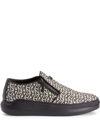 Giuseppe Zanotti Monogram Print Slip-on Sneakers In Schwarz