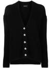 Zadig & Voltaire Star Button Cashmere Cardigan In Schwarz