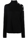 Zadig & Voltaire Alma Star-charm High-neck Jumper In Schwarz