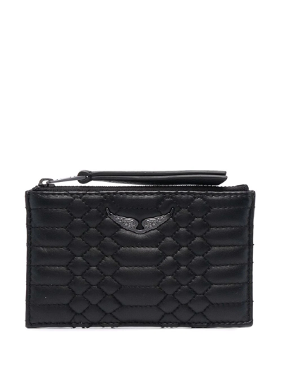 Zadig & Voltaire Quilted-finish Wallet In Schwarz