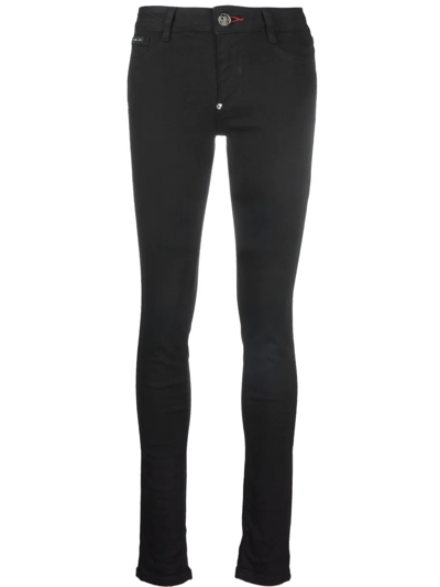 Philipp Plein High-rise Skinny Jeggins In Schwarz