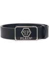 Philipp Plein Hexagon Logo Buckle Belt In Schwarz