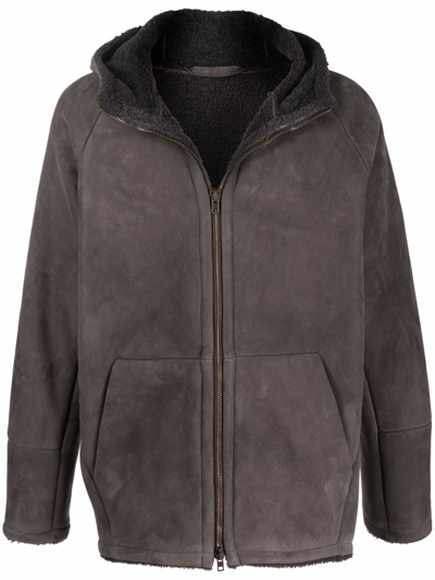 Salvatore Santoro Shearling-lined Hooded Jacket In Brown