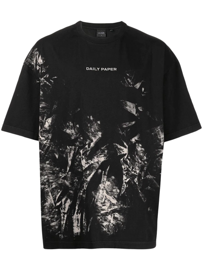 Daily Paper Graphic-print Cotton T-shirt In Black
