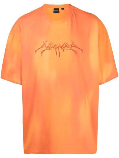Daily Paper Grafitti Style Embroidered Logo T-shirt In Orange