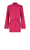 Attico Wide-sleeve Cotton Shirt Dress In Pink