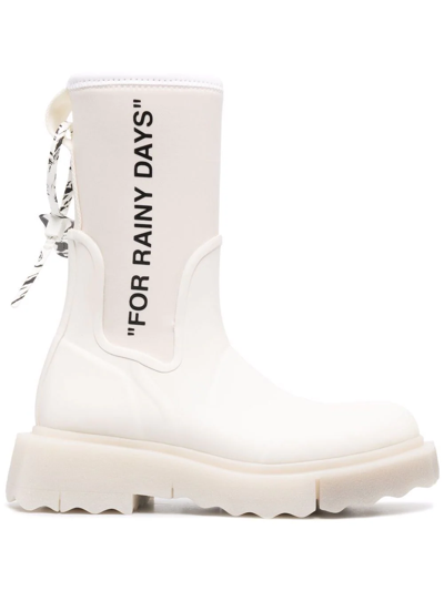 Off-white For Rainy Days Rubber Boot In White