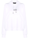 Dsquared2 Logo-print Long-sleeved Hoodie In White