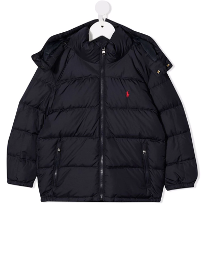 Ralph Lauren Kids' Logo刺绣填充夹克 In Blu