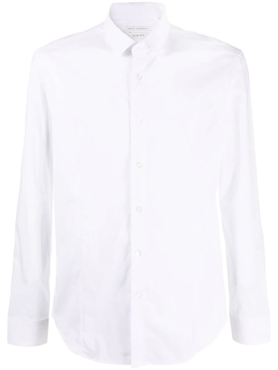 Daniele Alessandrini Long-sleeved Buttoned-up Shirt In White