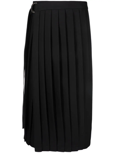 Ami Alexandre Mattiussi Mid-length Pleated Skirt In Black
