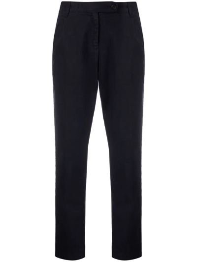 Massimo Alba Cropped Straight-leg Trousers In Blue