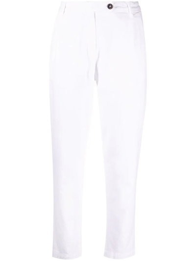 Massimo Alba Cropped Straight-leg Trousers In White