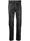 COURRÈGES HIGH-WAISTED CROPPED LEATHER PANTS
