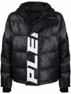 PHILIPP PLEIN LOGO-PRINT HOODED PADDED JACKET