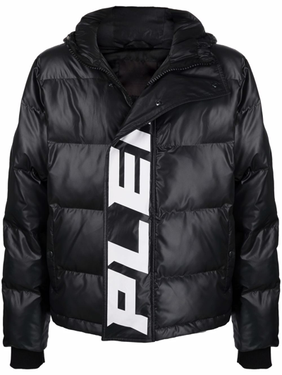 Philipp Plein Logo-print Hooded Padded Jacket In Black