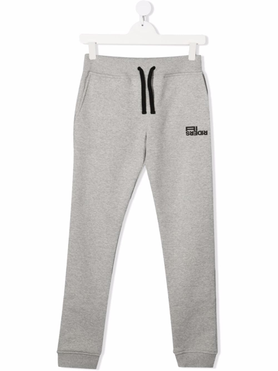 Ai Riders On The Storm Young Teen Logo-print Cotton Track Trousers In Grey