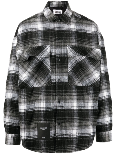 Izzue Quilted Checked Shirt In Grey