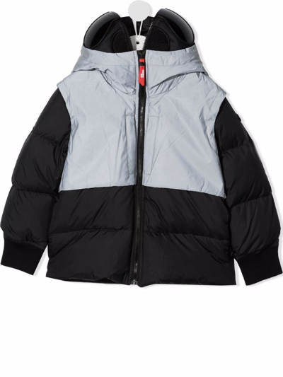 Ai Riders On The Storm Young Kids' Logo-print Feather-down Padded Coat In Black