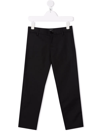 Emporio Armani Embroidered-logo Four-pocket Straight Trousers In Black