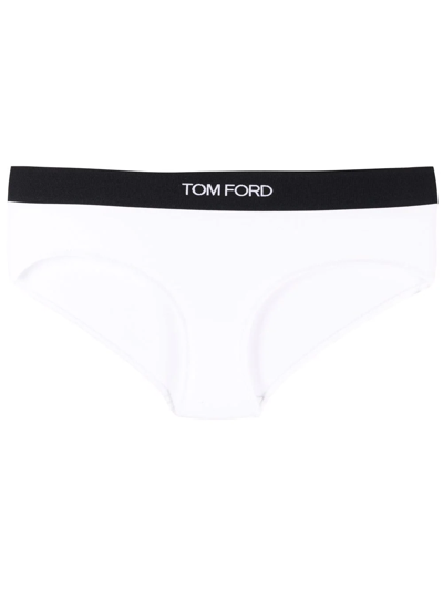 Tom Ford Logo Waist Briefs In White