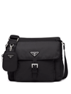 PRADA RE-NYLON TRIANGLE LOGO-PLAQUE SHOULDER BAG