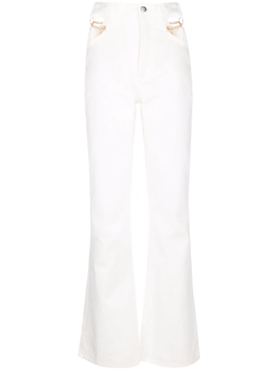 Seen Users Chain Detail Flared Trousers In White