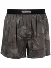 TOM FORD CAMOUFLAGE SATIN-SILK BOXER SHORTS