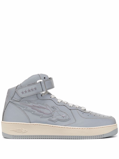 Enterprise Japan Reflective High-top Sneakers In Grigio