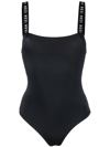 Dsquared2 D-squared2 Woman's Black Stretch One-piece Swimsui With Icon Trims In 블랙